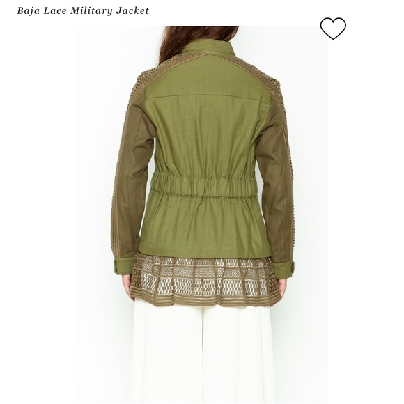 Sea New York Sz XS Baja Lace Military Jacket Army Green - Picture 3 of 14